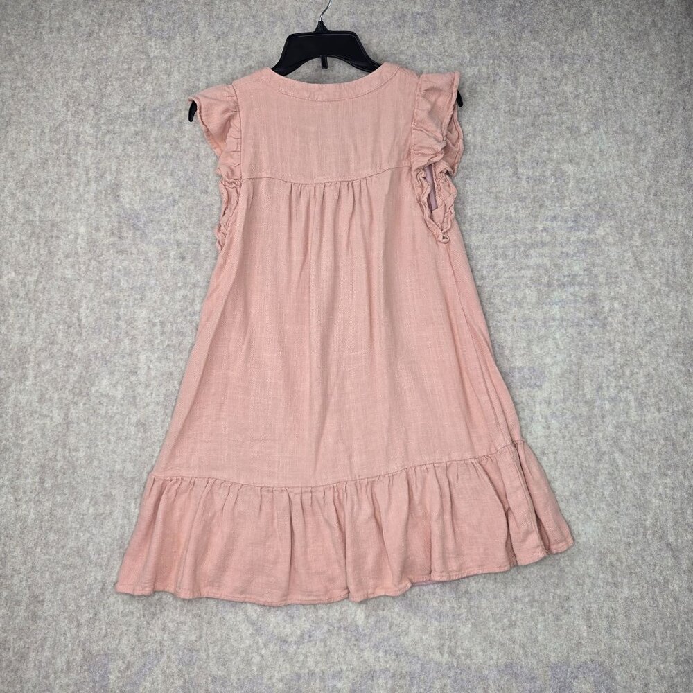 New In Womens Ruffled Hemline Dress S Pink Rayon & Polyester Blend - Picture 2 of 8